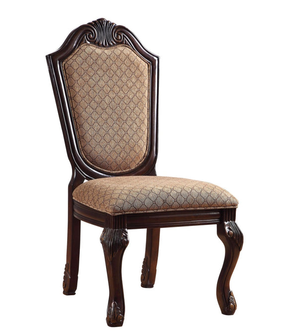 HomeRoots Set of Two Elegant Tan and Espresso Upholstered Dining Chairs - Versatile Comfort for Any Space 573414