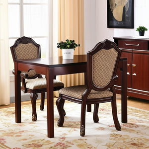 HomeRoots Set of Two Tan Upholstered Arm Chairs with Espresso Legs for Stylish Dining & Versatile Decor 573415