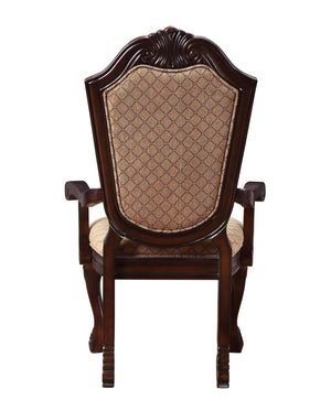 HomeRoots Set of Two Tan Upholstered Arm Chairs with Espresso Legs for Stylish Dining & Versatile Decor 573415