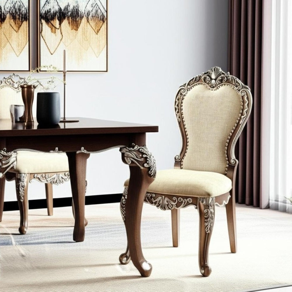 HomeRoots Set of Two Gray Chenille & Oak Dining Side Chairs - Stylish Comfort for Any Space & Occasion 573419