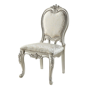 HomeRoots Set of Two Elegant Champagne Upholstered Open Back Dining Chairs for Modern Spaces & Style 573420