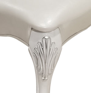 HomeRoots Set of Two Elegant Tufted White Upholstered Dining Chairs - Versatile Accent Seating for Any Room 573429
