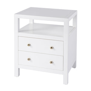 Butler Specialty Nora 28 In. W Rectangular Nightstand With 2 Drawers And Open Shelf For Elegant Storage Solutions White Acacia Wood,Acacia Veneer,Mdf,Pine Wood 5734304-butler