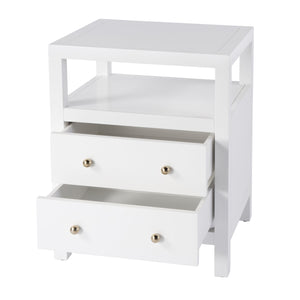 Butler Specialty Nora 28 In. W Rectangular Nightstand With 2 Drawers And Open Shelf For Elegant Storage Solutions White Acacia Wood,Acacia Veneer,Mdf,Pine Wood 5734304-butler