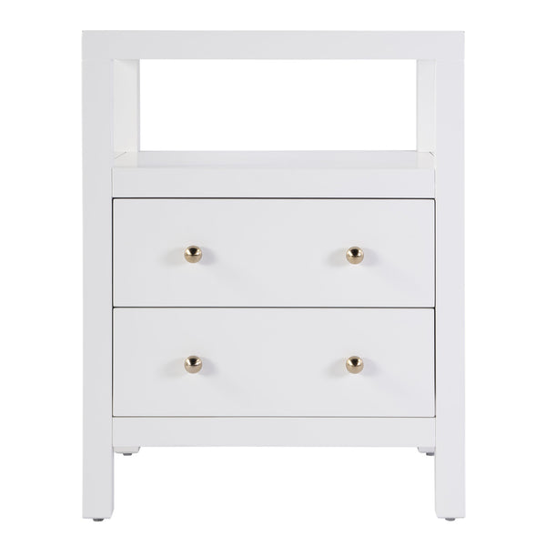Butler Specialty Nora 28 In. W Rectangular Nightstand With 2 Drawers And Open Shelf For Elegant Storage Solutions White Acacia Wood,Acacia Veneer,Mdf,Pine Wood 5734304-butler
