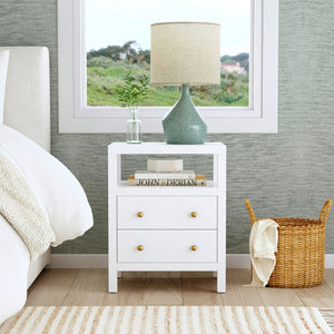 Butler Specialty Nora 28 In. W Rectangular Nightstand With 2 Drawers And Open Shelf For Elegant Storage Solutions White Acacia Wood,Acacia Veneer,Mdf,Pine Wood 5734304-butler