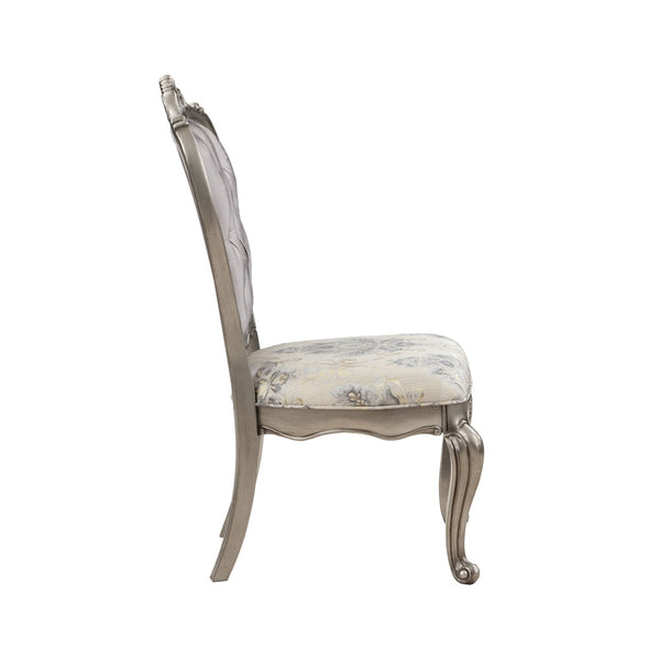 HomeRoots Set of Two Gray Velvet Dining Chairs with Platinum Legs - Stylish, Comfortable, and Versatile Seating 573431