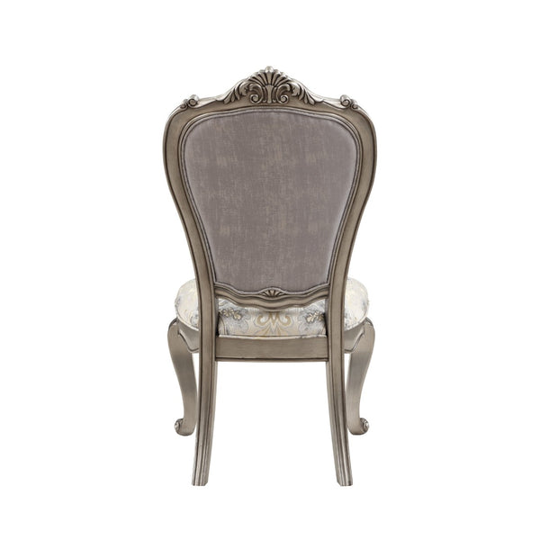 HomeRoots Set of Two Gray Velvet Dining Chairs with Platinum Legs - Stylish, Comfortable, and Versatile Seating 573431