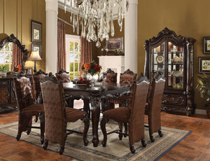 HomeRoots Set of Two Elegant 24" Brown Faux Leather Bar Chairs with Solid Oak Frame for Stylish Home Decor 573435