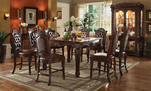 HomeRoots Set of Two Elegant 24" Brown Faux Leather Bar Chairs with Solid Wood Frame for Classic Decor 573436