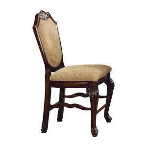 HomeRoots Set of Two Stylish Beige and Espresso Counter-Height Bar Chairs with Comfort and Elegance 573437