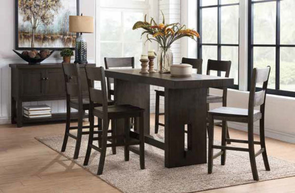 HomeRoots Set of Two Rustic Acacia Wood Counter Height Bar Chairs with Distressed White Seats for Style 573440