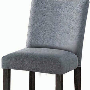 HomeRoots Set of Two Stylish 25" Gray Fabric & Espresso Wood Counter Height Bar Chairs for Modern Spaces 573444