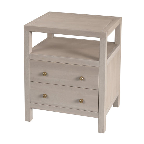 Butler Specialty Nora 28 In. W Rectangular Nightstand With 2 Drawers And Open Shelf For Elegant Storage Solutions Taupe Acacia Wood,Acacia Veneer,Mdf,Pine Wood 5734450-butler
