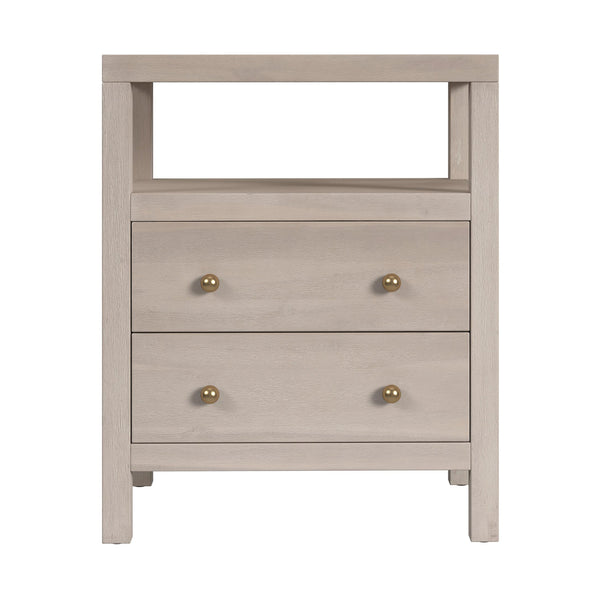 Butler Specialty Nora 28 In. W Rectangular Nightstand With 2 Drawers And Open Shelf For Elegant Storage Solutions Taupe Acacia Wood,Acacia Veneer,Mdf,Pine Wood 5734450-butler