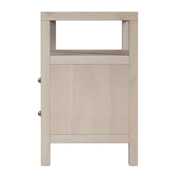 Butler Specialty Nora 28 In. W Rectangular Nightstand With 2 Drawers And Open Shelf For Elegant Storage Solutions Taupe Acacia Wood,Acacia Veneer,Mdf,Pine Wood 5734450-butler