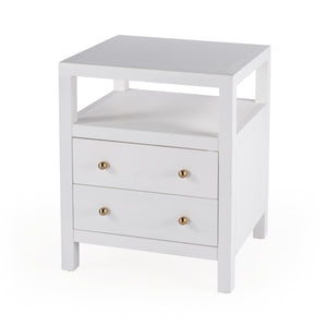 Nora 21" W 2 Drawer Wood Nightstand 5734477 White Butler Specialty