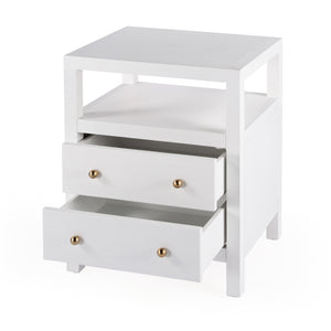 Nora 21" W 2 Drawer Wood Nightstand 5734477 White Butler Specialty