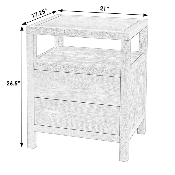 Nora 21" W 2 Drawer Wood Nightstand 5734477 White Butler Specialty