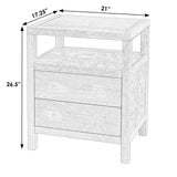 Nora 21" W 2 Drawer Wood Nightstand 5734477 White Butler Specialty