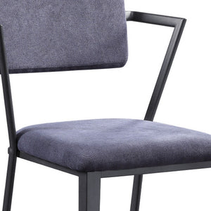 HomeRoots Set of Two Stylish 18" Gray Fabric & Metal Counter Height Bar Chairs for Modern Spaces & Comfort 573447