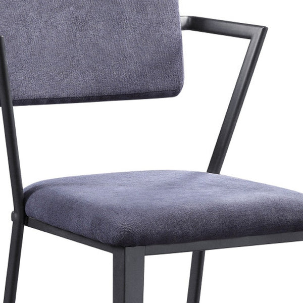 HomeRoots Set of Two Stylish 18" Gray Fabric & Metal Counter Height Bar Chairs for Modern Spaces & Comfort 573447