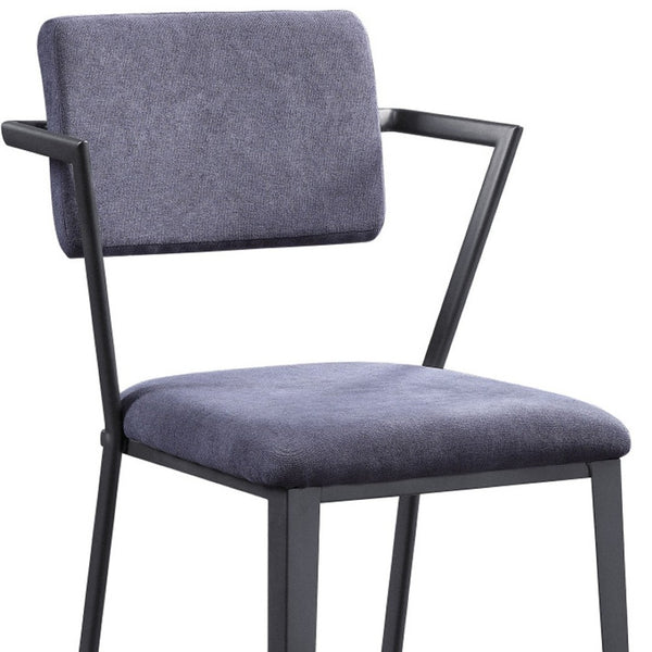 HomeRoots Set of Two Stylish 18" Gray Fabric & Metal Counter Height Bar Chairs for Modern Spaces & Comfort 573447