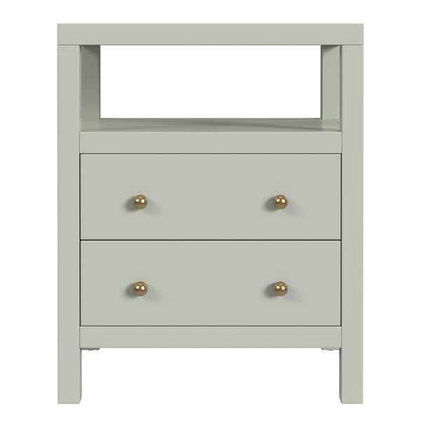 Butler Specialty Nora 28 In. W Rectangular Nightstand With 2 Drawers And Open Shelf For Elegant Storage Solutions Green Acacia Wood,Acacia Veneer,Mdf,Pine Wood 5734480-butler