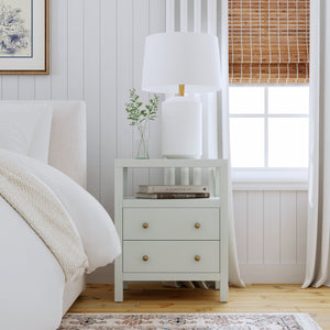 Butler Specialty Nora 28 In. W Rectangular Nightstand With 2 Drawers And Open Shelf For Elegant Storage Solutions Green Acacia Wood,Acacia Veneer,Mdf,Pine Wood 5734480-butler