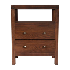 Butler Specialty Nora 28 In. W Rectangular Nightstand With 2 Drawers And Open Shelf For Elegant Storage Solutions Walnut Acacia Wood,Acacia Veneer,Mdf,Pine Wood 5734489-butler