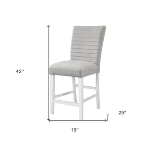 HomeRoots Set of Two Stylish Gray Velvet Counter Height Bar Chairs with Solid Wood Base for Modern Spaces 573453