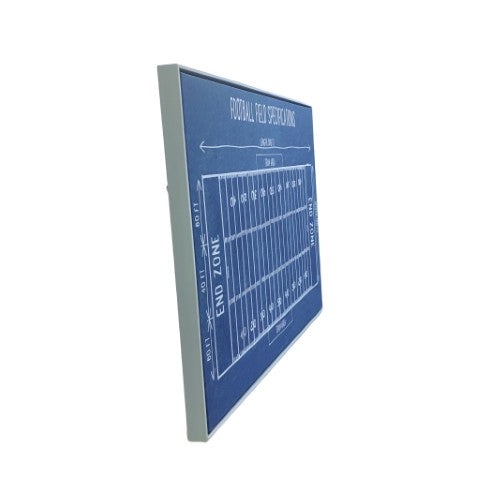 Homeroots Blue Football Field White Floater Frame Print - Trendy Watercolor Wall Art For Stylish Home Decor  Canvas 573461