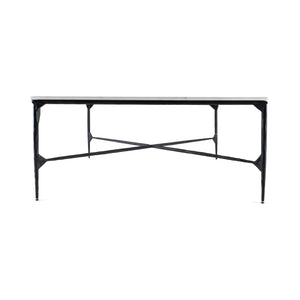 Homeroots 42" Black And White Marble And Iron Square Coffee Table – Modern Geometric Accent For Your Living Room   573463