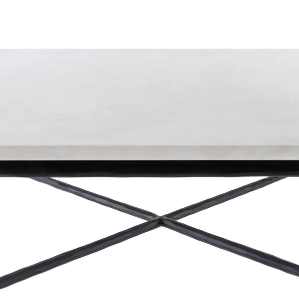 Homeroots 42" Black And White Marble And Iron Square Coffee Table – Modern Geometric Accent For Your Living Room   573463