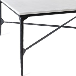 Homeroots 42" Black And White Marble And Iron Square Coffee Table – Modern Geometric Accent For Your Living Room   573463