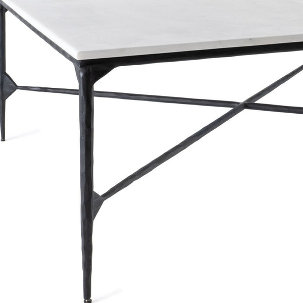 Homeroots 42" Black And White Marble And Iron Square Coffee Table – Modern Geometric Accent For Your Living Room   573463