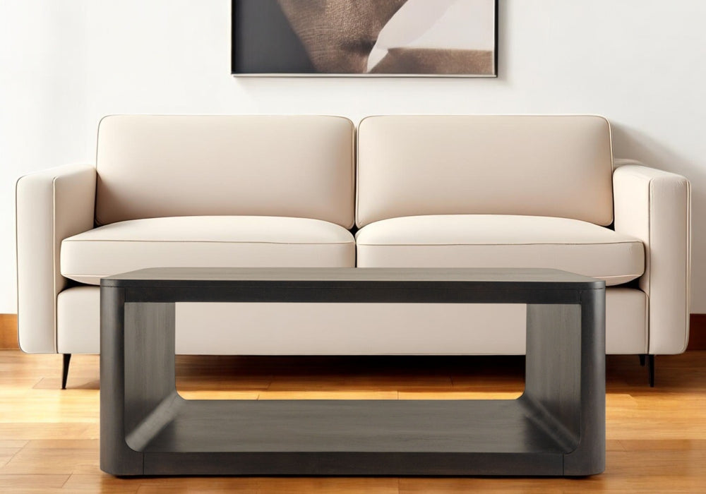 Homeroots 48" Walnut Solid Wood Coffee Table With Shelf – Stylish, Sturdy, And Perfect For Any Room Decor   573464