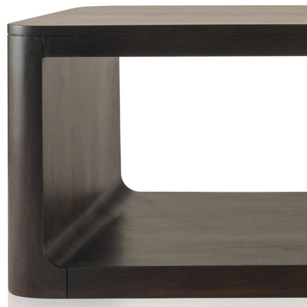 Homeroots 48" Walnut Solid Wood Coffee Table With Shelf – Stylish, Sturdy, And Perfect For Any Room Decor   573464