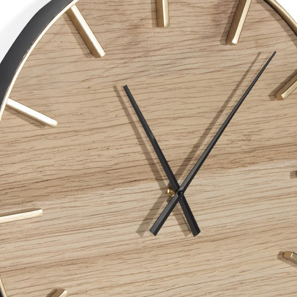HomeRoots 26" Brown Solid Wood Wall Clock - Silent Analog Design, 24" Face, Timeless Charm for Any Space 573465