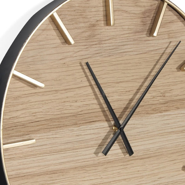 HomeRoots 26" Brown Solid Wood Wall Clock - Silent Analog Design, 24" Face, Timeless Charm for Any Space 573465