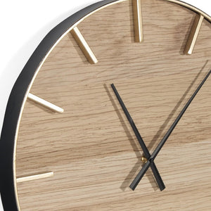 HomeRoots 26" Brown Solid Wood Wall Clock - Silent Analog Design, 24" Face, Timeless Charm for Any Space 573465