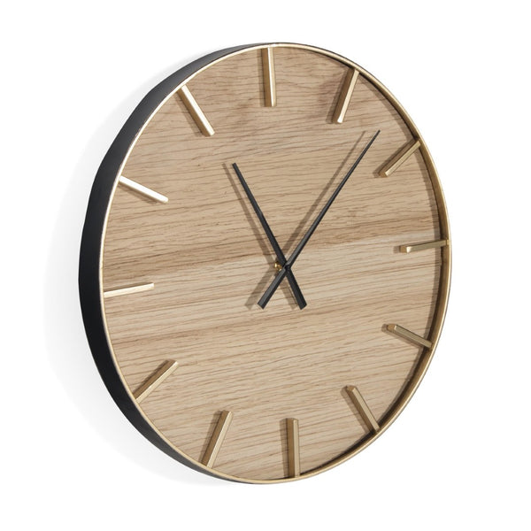 HomeRoots 26" Brown Solid Wood Wall Clock - Silent Analog Design, 24" Face, Timeless Charm for Any Space 573465