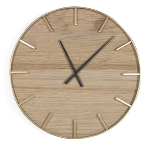 HomeRoots 26" Brown Solid Wood Wall Clock - Silent Analog Design, 24" Face, Timeless Charm for Any Space 573465