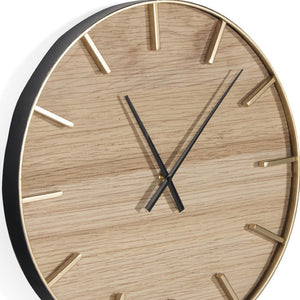 HomeRoots 26" Brown Solid Wood Wall Clock - Silent Analog Design, 24" Face, Timeless Charm for Any Space 573465