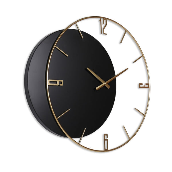 HomeRoots 29" Black Metal Silent Analog Wall Clock – Stylish, Large Face for Modern Elegance in Any Room 573466
