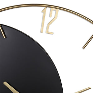 HomeRoots 29" Black Metal Silent Analog Wall Clock – Stylish, Large Face for Modern Elegance in Any Room 573466