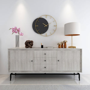 HomeRoots 29" Black Metal Silent Analog Wall Clock – Stylish, Large Face for Modern Elegance in Any Room 573466