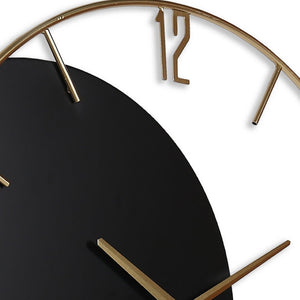 HomeRoots 29" Black Metal Silent Analog Wall Clock – Stylish, Large Face for Modern Elegance in Any Room 573466