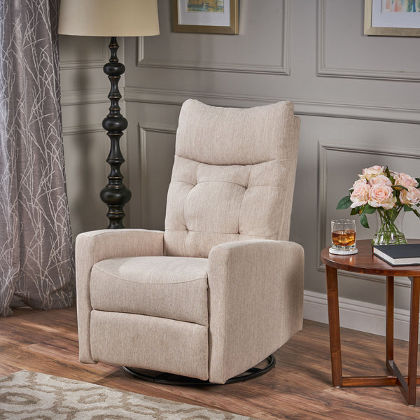 English Elm Christopher Knight Home® - Recliner Swivel Rocker with Glider Function, Push-Back Reclining Chair for Living Room & Nursery Beige 65354.00