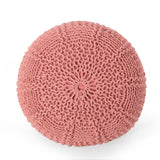 Christopher Knight Home® Noble House Yuny Knitted Cotton 20 X 20 Round Pouf